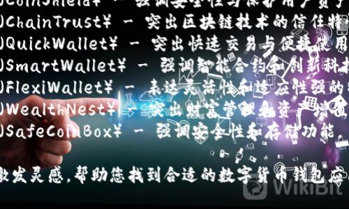 数字货币钱包的名称可以结合其功能、特点和用户群体来设计，以下是一些建议：

1. **币盾钱包**（CoinShield） - 强调安全性与保护用户资产的特性。
2. **链信钱包**（ChainTrust） - 突出区块链技术的信任特性。
3. **快速币包**（QuickWallet） - 突出快速交易与便捷使用的体验。
4. **智汇钱包**（SmartWallet） - 强调智能合约和创新科技的结合。
5. **灵动钱包**（FlexiWallet） - 表达灵活性和适应性强的特点。
6. **财富之家**（WealthNest） - 突出财富管理和资产增值的理念。
7. **安全币盒**（SafeCoinBox） - 强调安全性和存储功能。

希望这些名称能激发灵感，帮助您找到合适的数字货币钱包应用名称！